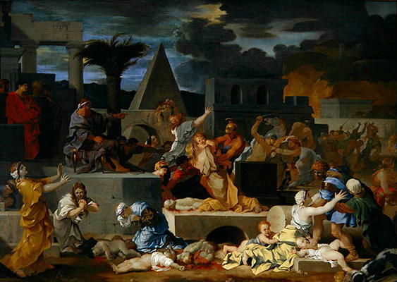 The Massacre of the Innocents (oil on canvas) a Sébastien Bourdon