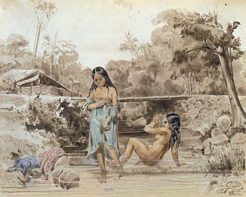 Tahitians Bathing a Sebastien-Charles Giraud
