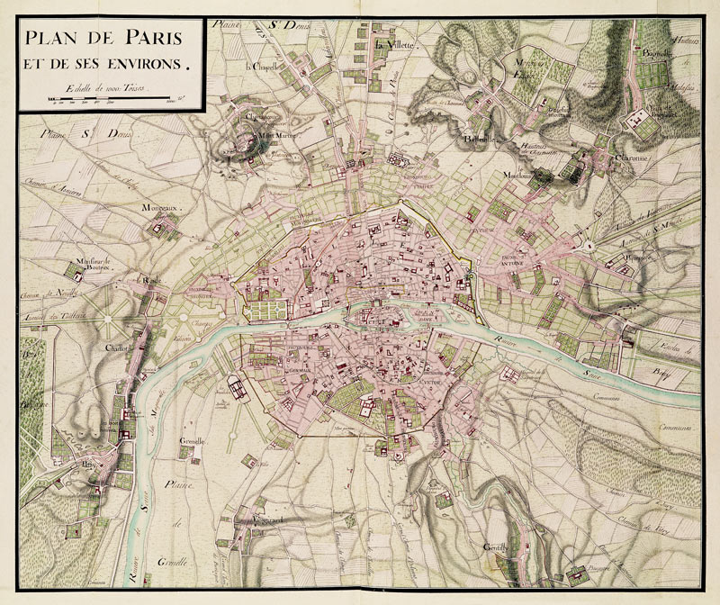 Map of Paris and its Surroundings, from ''Oisivetes'' a Sebastien Le Prestre de Vauban