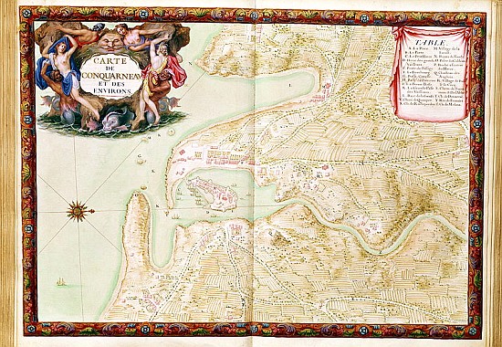 Ms 988 volume 3 fol.31 Map of Concarneau, from the ''Atlas Louis XIV'', 1683-88 a Sebastien Le Prestre de Vauban