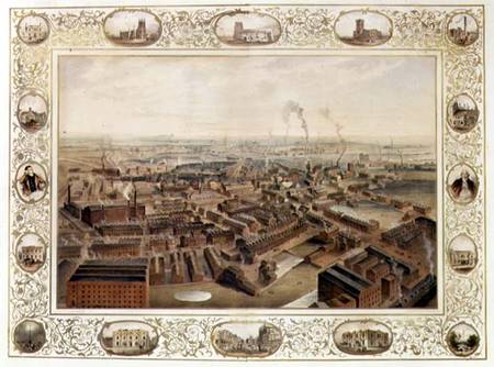 Bolton from Blinkhorn's Chimney with vignettes of Local Buildings a Selim Rothwell