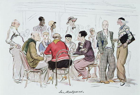 Les Montparnos, 1929 (colour litho) a Sem