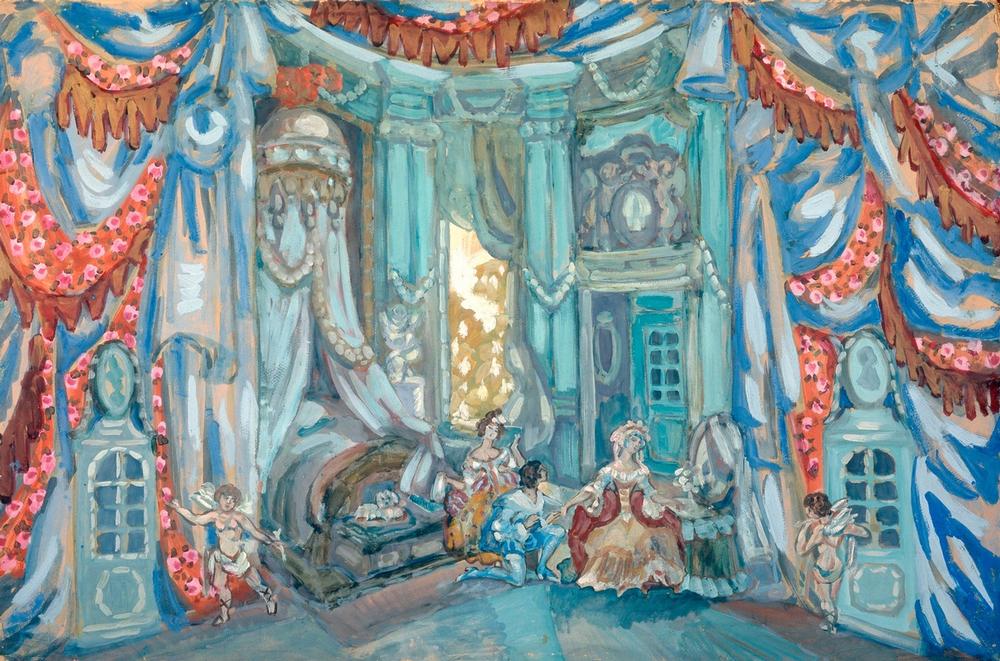 Figaros Hochzeit Bühnenbildentwurf a Sergei Jurijewitsch Sudeikin