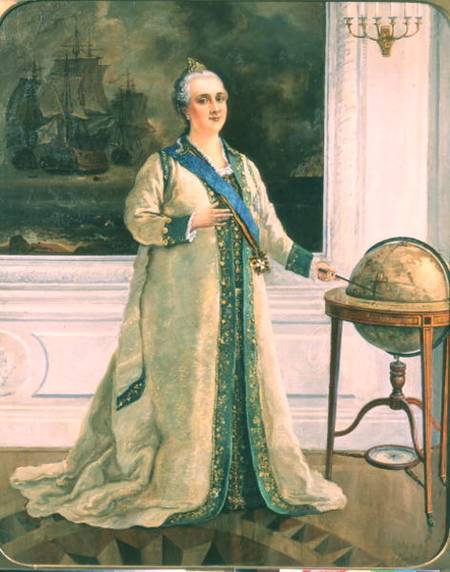 Empress Catherine II (1729-96) in naval full dress a Sergei Varlenovich Pen