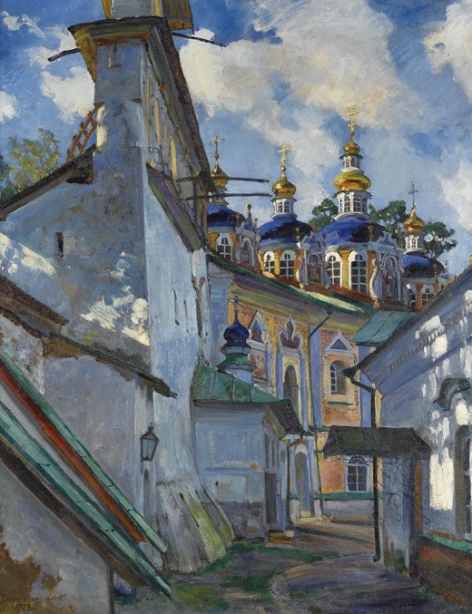 View of the Pskovo-Pechersky Monastery a Sergej Arsenjewitsch Winogradow