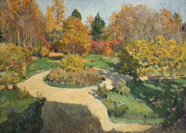 The Garden in Autumn a Sergej Arsenjewitsch Winogradow