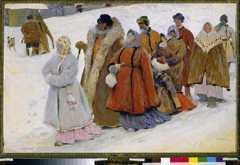 Russian family at the going to church a Sergej Iwanow