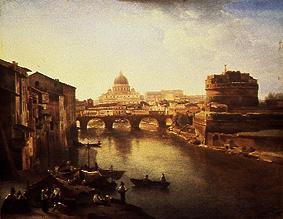 The new Rome. Tiber, angel castle and Petersdom. a Silvester Feodossijewitsch Stschedrin