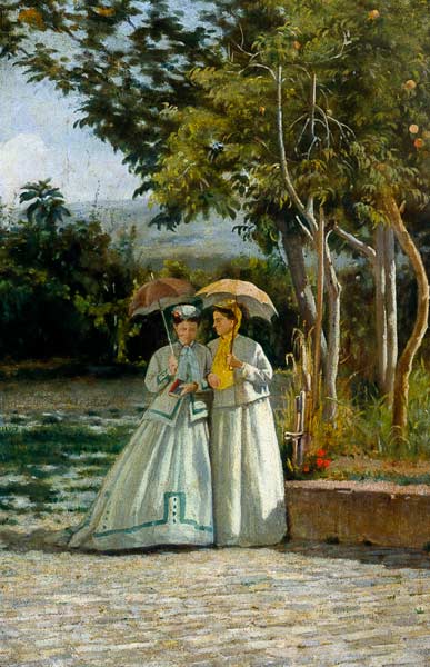 Promenade in a Garden a Silvestro Lega