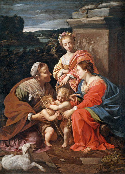 Virgin and child with John the Baptist as a Boy, Saint Elizabeth and Saint Catherine a Simon Vouet