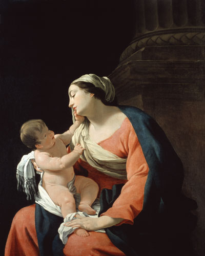 Madonna with child a Simon Vouet