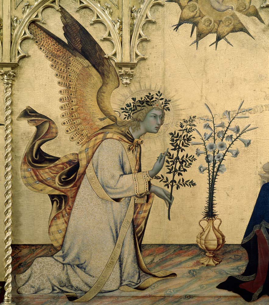 Simone Martini, Annunciation, Angel a Simone Martini
