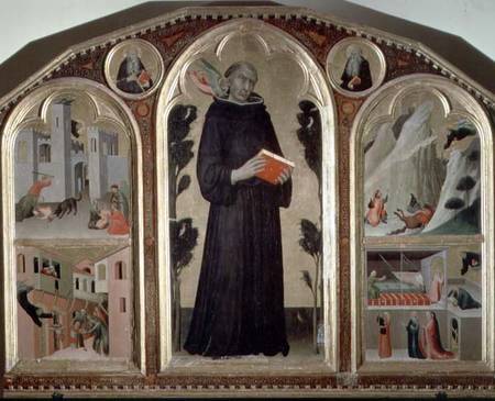 The Blessed Agostino Novello Altarpiece, with four of his miracles a Simone Martini