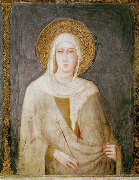 Five Saints, detail of St. Clare a Simone Martini