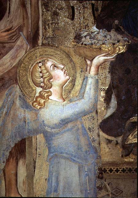 Maesta: Angel Offering Flowers to the Virgin a Simone Martini