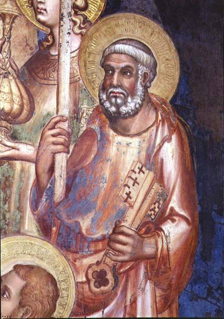 Maesta, detail of St. Peter a Simone Martini