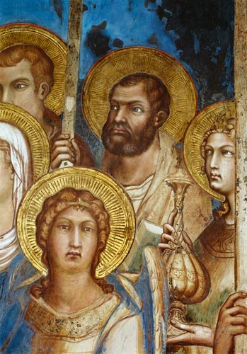Maesta, detail of the saints a Simone Martini
