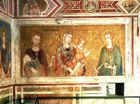 Madonna mit Kind und zwei Heiligen (aus dem Hause Anjou?)