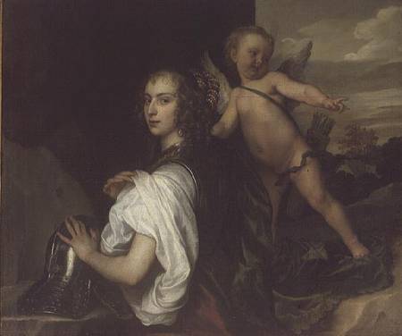 A Lady as Erminia, Attended by Cupid a Sir Anthonis van Dyck