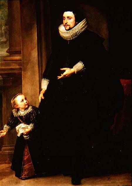 Portrait of a Nobleman and his Child or Portrait of the Brother of Rubens a Sir Anthonis van Dyck