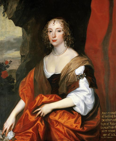 Anne Carr, Countess of Bedford, aged 22 a Sir Anthonis van Dyck