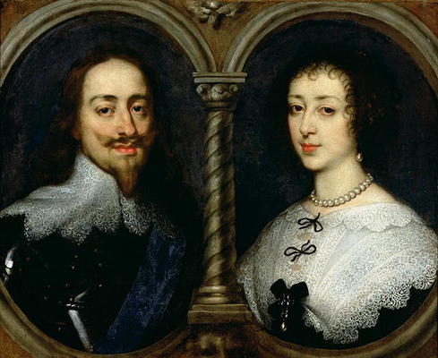 Charles I of England (1600-49) and Queen Henrietta Maria (1609-69) (oil on canvas) a Sir Anthony van Dyck