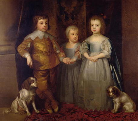Prince Charles, Prince James and Princess Mary (oil on canvas) a Sir Anthony van Dyck