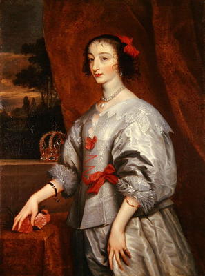 Queen Henrietta Maria (oil on canvas) a Sir Anthony van Dyck