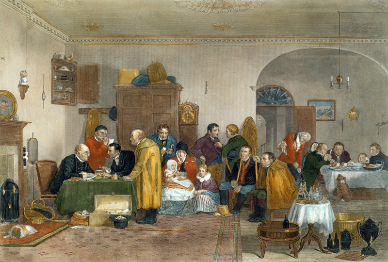 Rent Day, engraved by Abraham Raimbach (1784-1868) a Sir David Wilkie