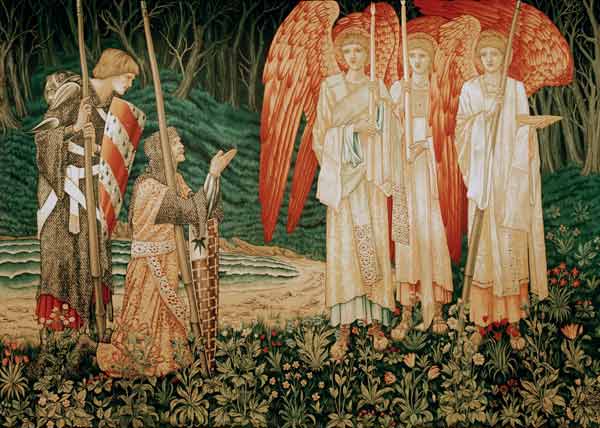 Attaining the Holy Grail , Tapestry a Sir Edward Burne-Jones