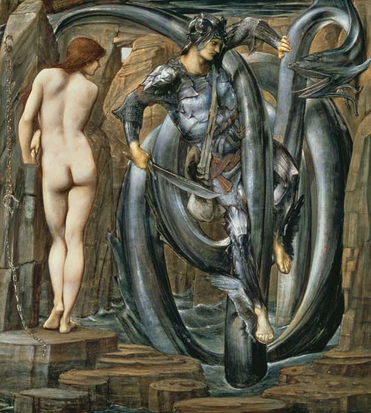 The Doom Fulfilled (Perseus Slaying the Sea Serpent) c.1876 (gouache on paper) a Sir Edward Burne-Jones