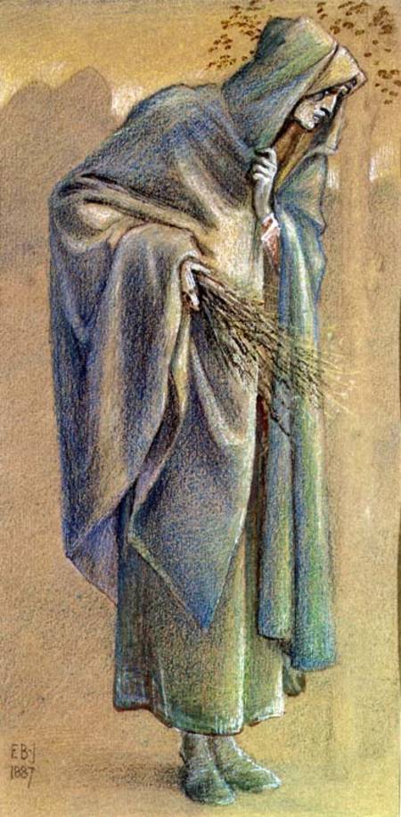 Cloaked figure a Sir Edward Burne-Jones