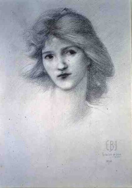 Female Head, study for 'The Car of Love' a Sir Edward Burne-Jones