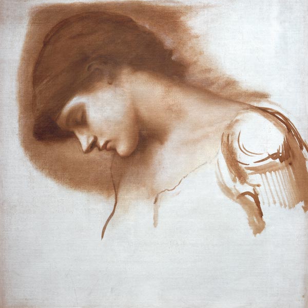 Kopfstudie zu einer schlafenden Dienerin in Dornröschen a Sir Edward Burne-Jones