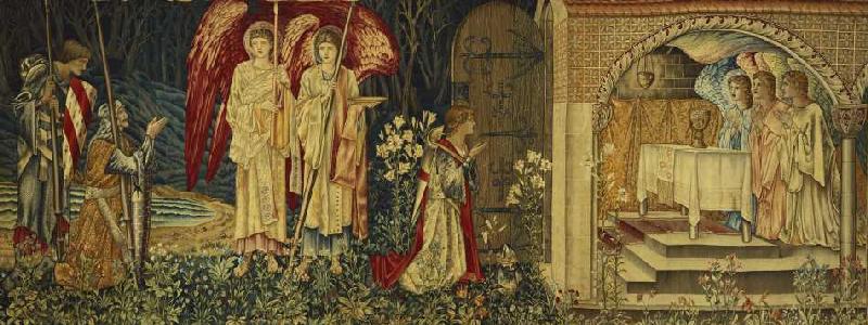 Sir Galahad, Bors und Parzival finden den Heiligen Gral. a Sir Edward Burne-Jones