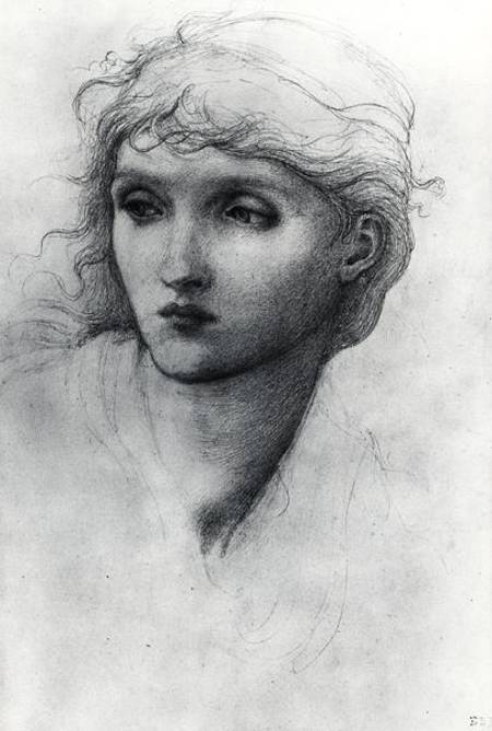 Study of a Girl's Head a Sir Edward Burne-Jones