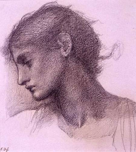 Study of a Head, for 'The Mill' a Sir Edward Burne-Jones