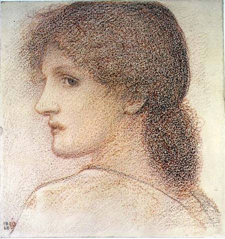 A Study of a Woman's Head, Turned to the Left a Sir Edward Burne-Jones