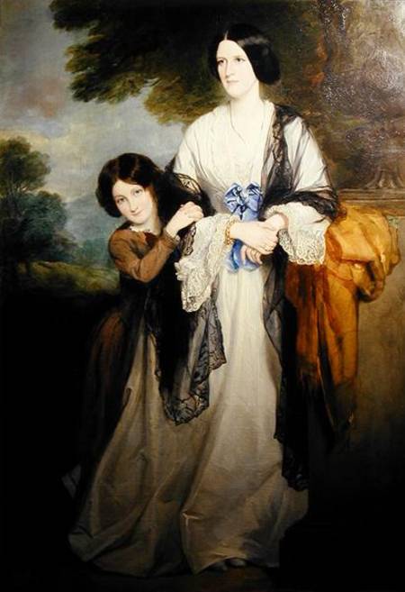 Juliana, Countess of Leicester with her eldest child Lady Julia Coke a Sir Francis Grant
