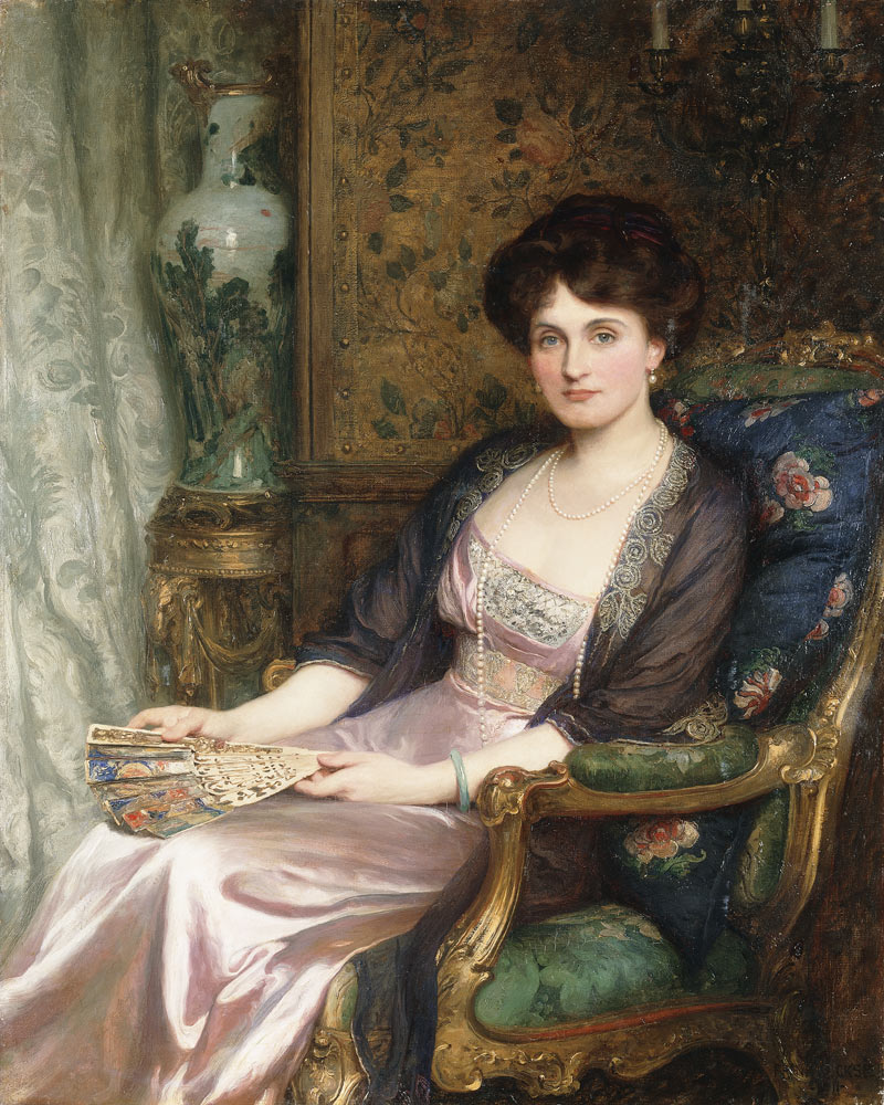 Portrait einer Dame, wohl die Frau des Künstlers a Sir Frank Dicksee
