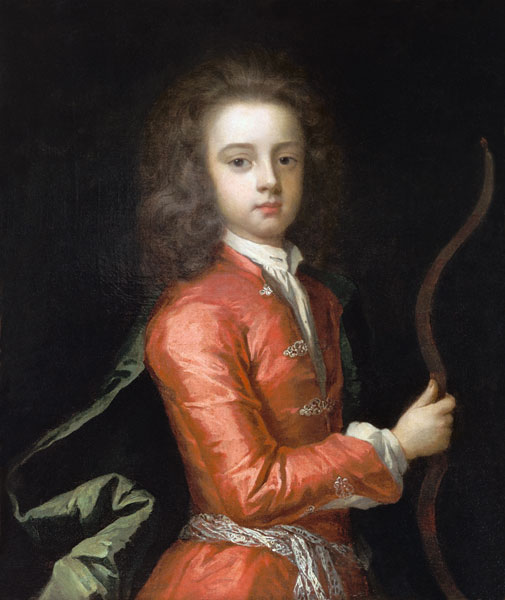 Portrait of a boy, said to be the Duke of Gloucester, holding a bow a Sir Godfrey Kneller