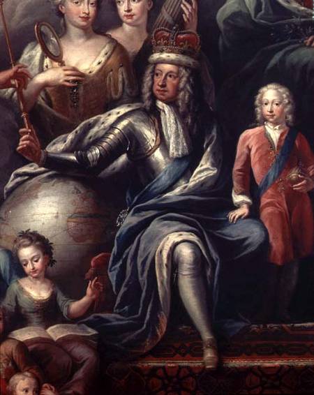 George I and his grandson, Prince Frederick, detail from the Painted Hall a Sir James Thornhill