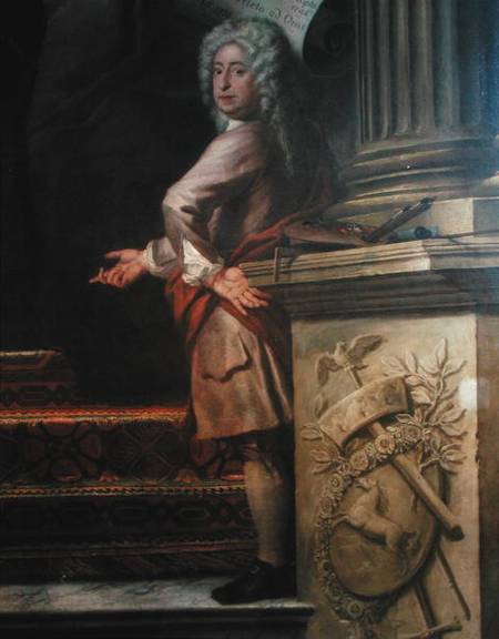 Rear wall painting of the Upper Hall glorifying George I (1660-1727) and the House of Hanover, detai a Sir James Thornhill