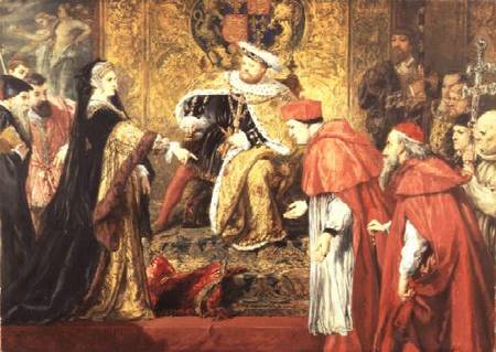 Catherine of Aragon and Henry VIII with Cardinals a Sir John Gilbert