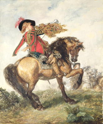 The King's Trumpeter, 1874 (w/c and gouache on paper) a Sir John Gilbert