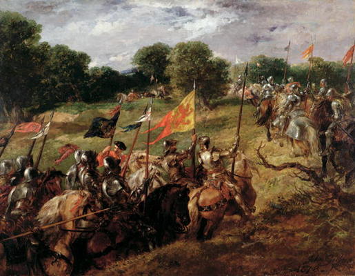 'With all their banners bravely spread', 1878 (oil on canvas) a Sir John Gilbert