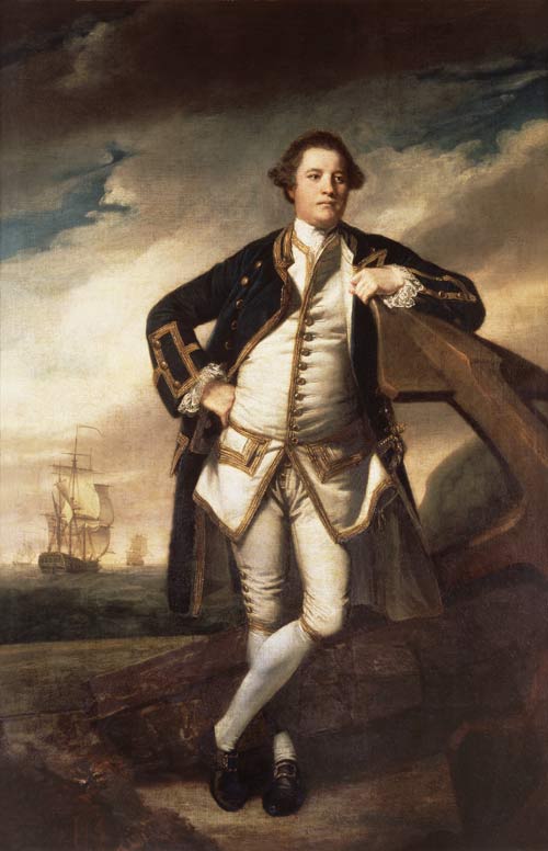 Capt. Philemon Pownall in naval uniform a Sir Joshua Reynolds