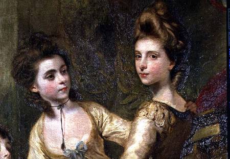 Two Elegant Young Girls, detail from the painting The Fourth Duke of Marlborough and his Family a Sir Joshua Reynolds