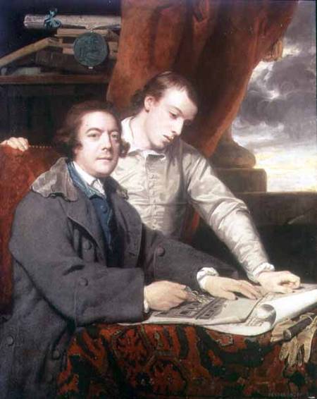 Portrait of James Paine (1717-89) architect, and his son James a Sir Joshua Reynolds