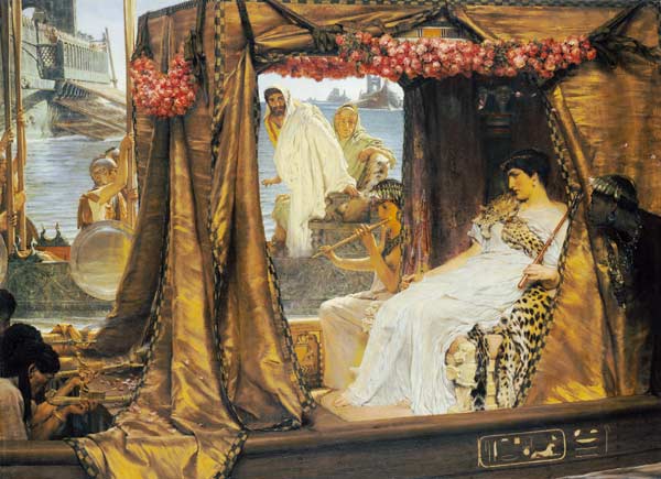 Die Begegnung von Antonius und Kleopatra. a Sir Lawrence Alma-Tadema
